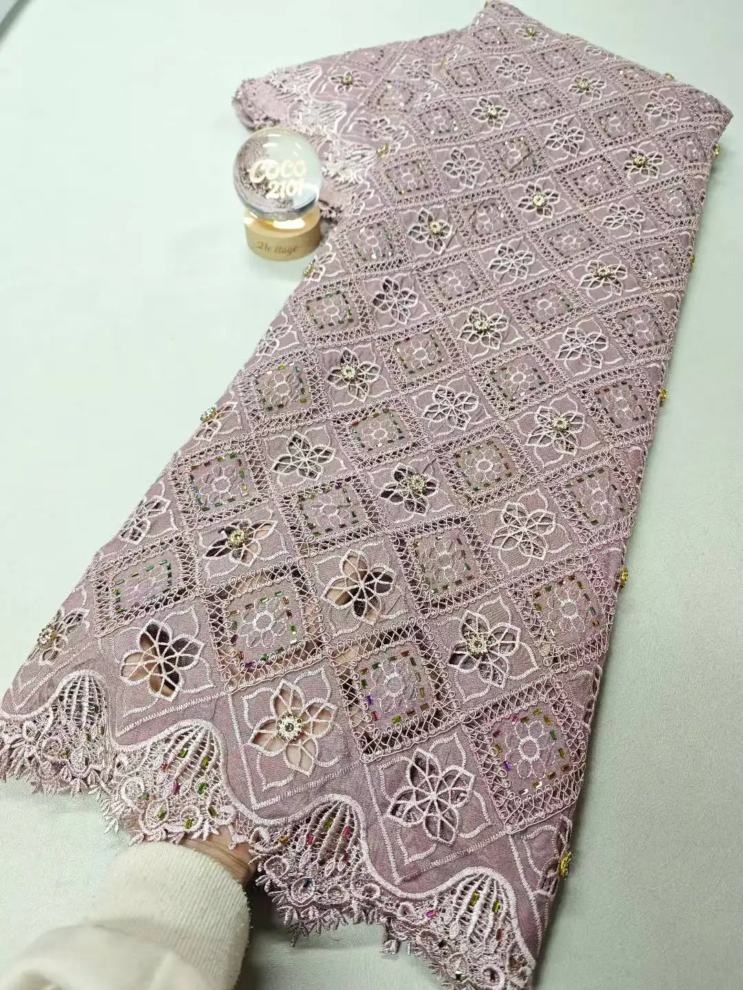 

2025 Африканские нигерийские блестки для свадебного платья, шифоновый тюль, кружевная ткань, высокое качество, вечерние гипюры, шитье, хлопок, 5 ярдов, XL153