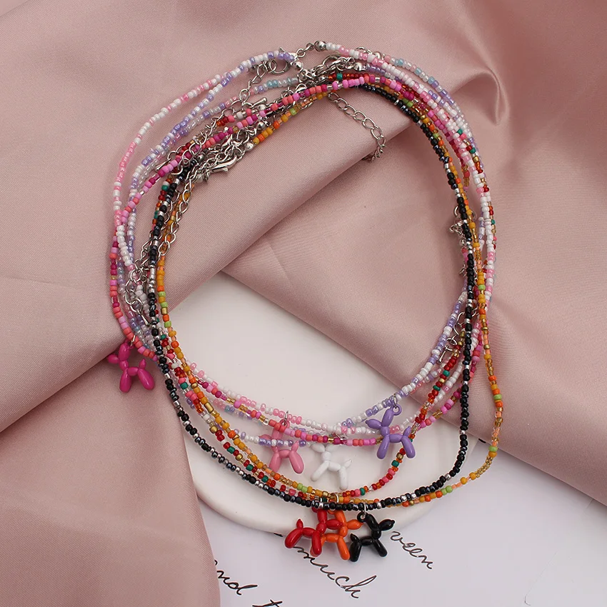 Dog Colar Korean Fashion Boho Beads Choker Women\'s Neck Chain Short Chain Female Handmade Necklace Jewelry Gift Party 2022