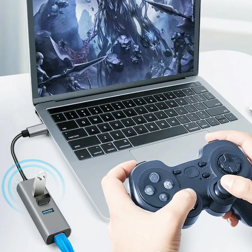 

USB C Ethernet для Mac iOS Android PC RTL8153 USB 3.0 HUB с 3-портовым USB-концентратором 3.0 RJ45 Lan Сетевая карта USB-адаптер Ethernet