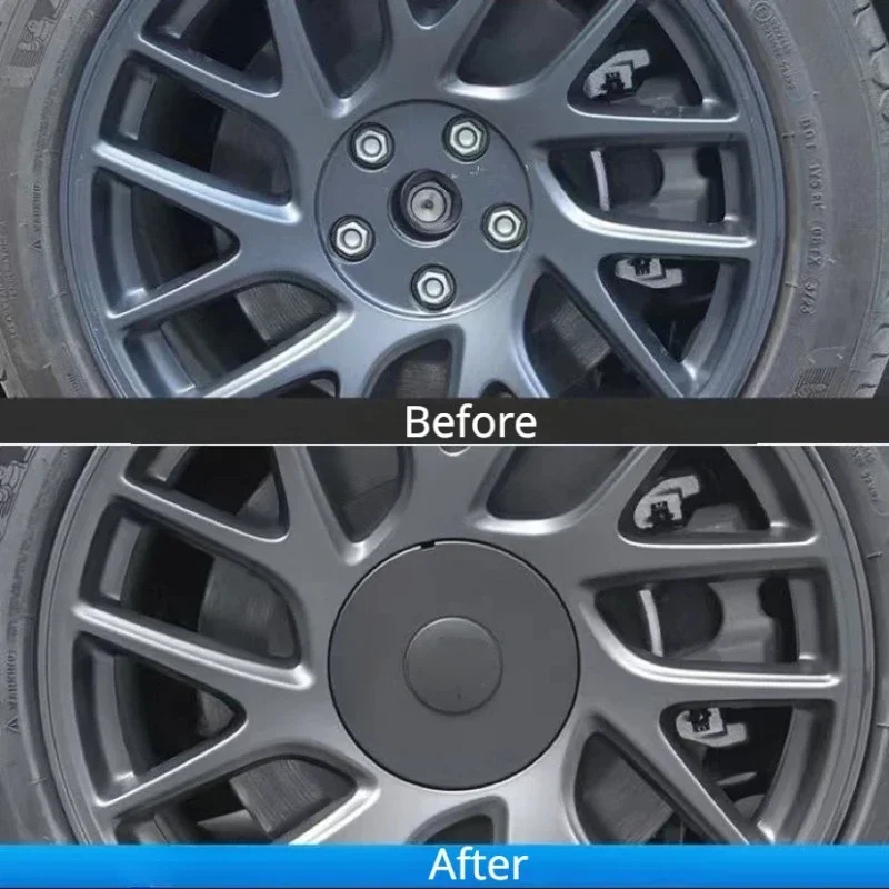 Hub Center Cover 4pcs For Tesla Model 3 2024 ABS Wheel Center Caps Protection Cover Rustproof Hubcaps Modification Accessories