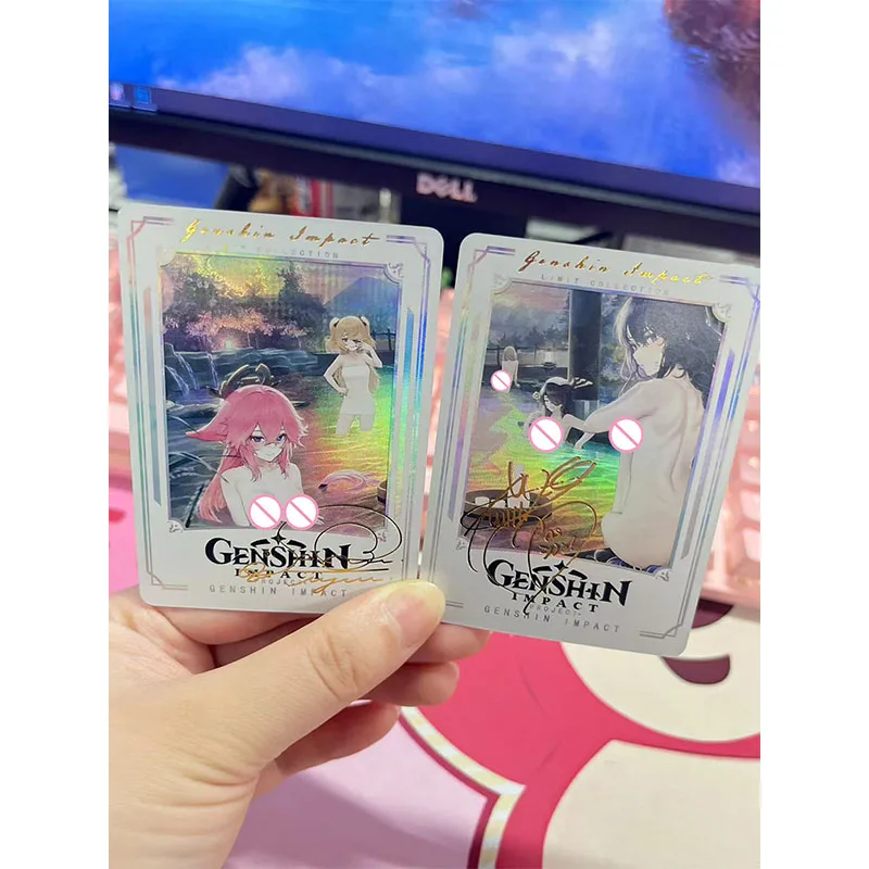 Anime Goddess Story DIY ACG Tabletop Game Laser Cards Yelan Yae Miko Fischl Jean Toys for boys Collectible Card Birthday Present