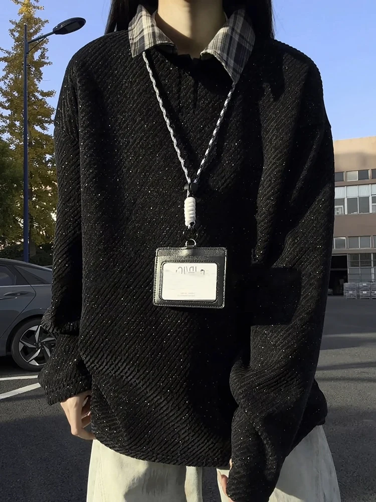 

Men's Bla Heavyweight Fce Long Sve irt Autumn Winter Thiened Warm Hoodie Collar Small Fraance Sle Jaet