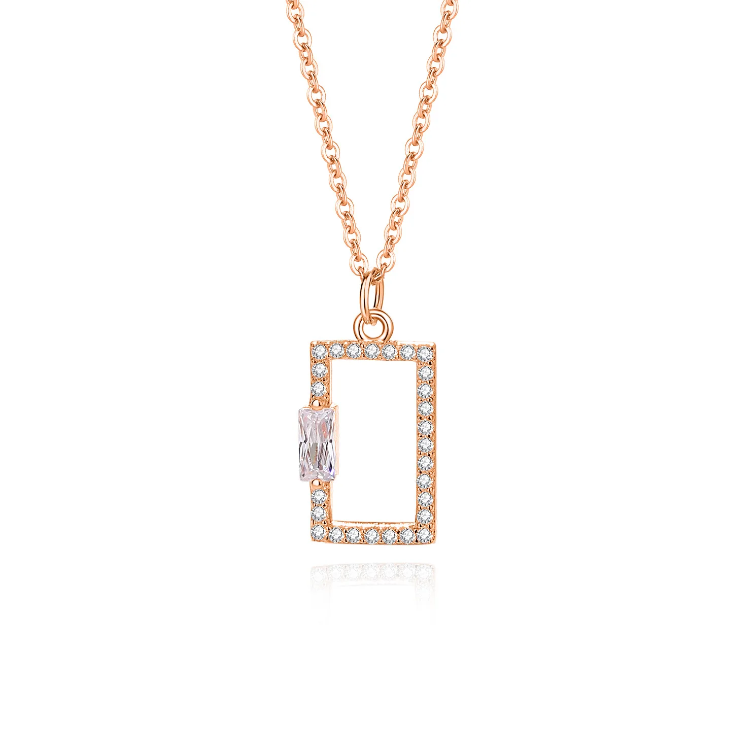 

Роскошное европейско-американское модное модное женское ожерелье S925 с квадратным бриллиантом, цепочка на ключицу на День святого Валентина