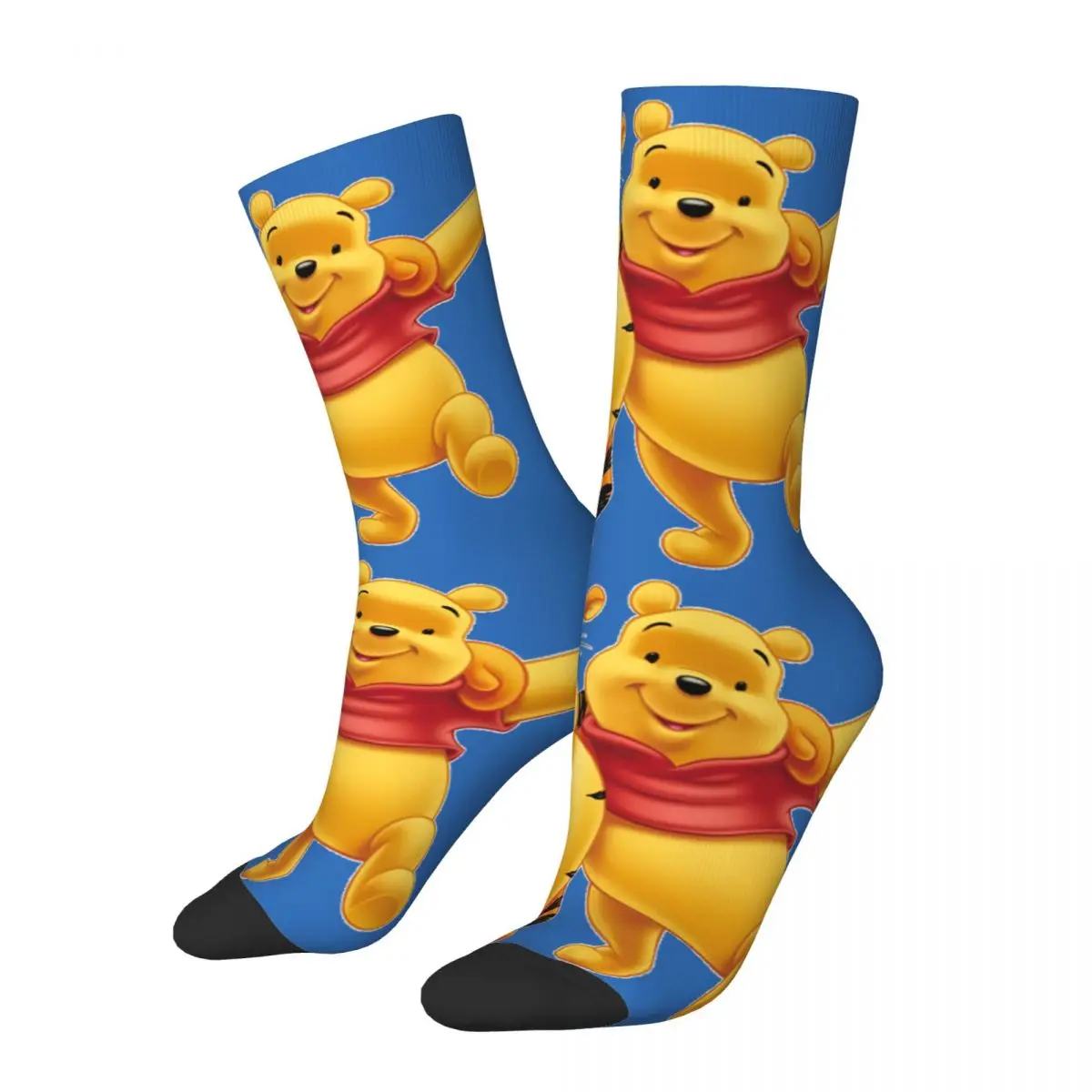 Retro And Tigger Men's compression Socks Unisex Disney Winnie The Pooh Harajuku Seamless Printed Novelty Crew Sock