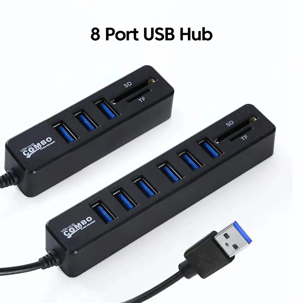 USB 2.0 Multi Ports High Speed 3 6 Port Hub USB Splitter Multiple Extender TF SD Card Reader Adapter Expander for Laptop PC