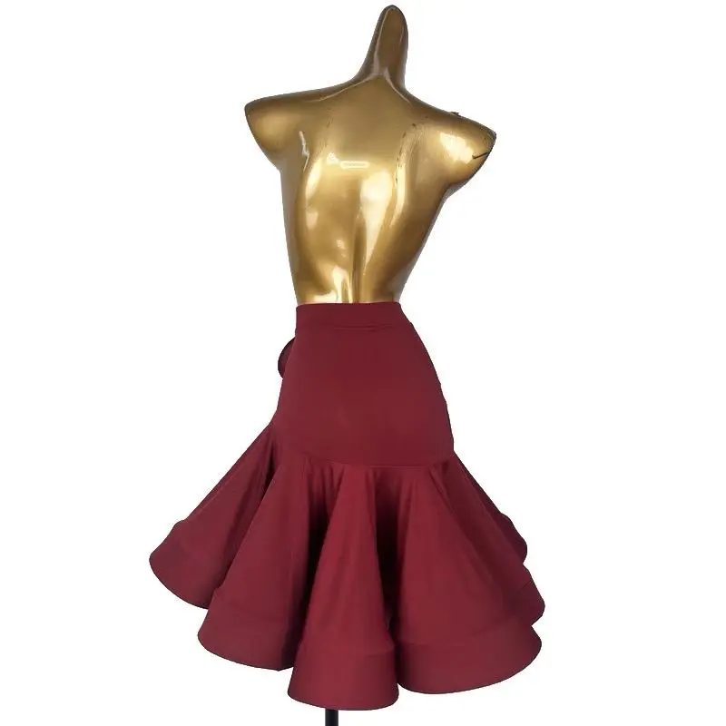 피쉬본 스커트, 라틴 댄스 스커트, 성인 여성 연습복, 전문 국가 표준 댄스 공연