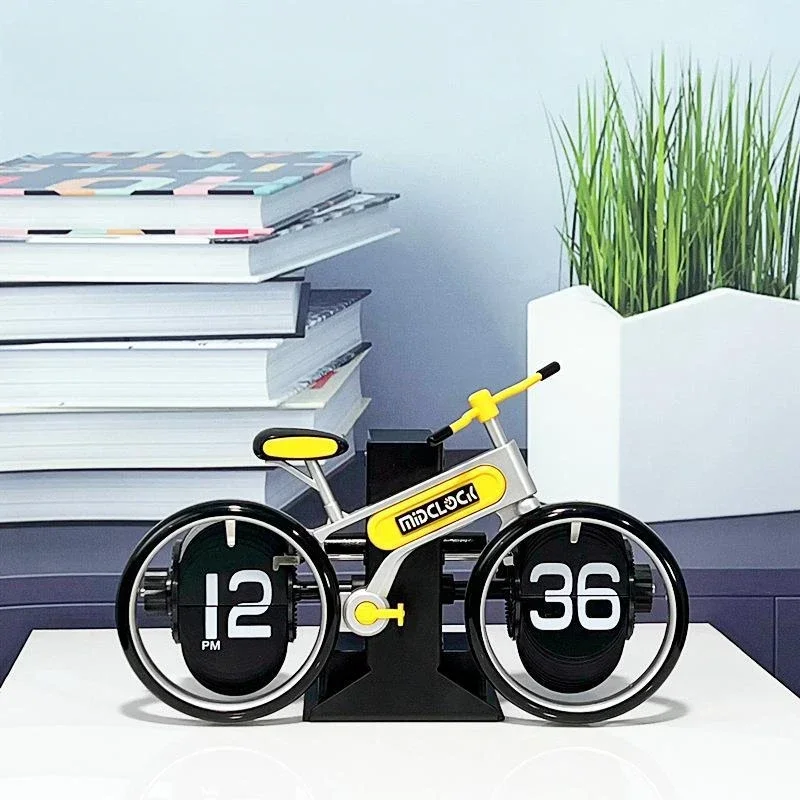 

Flip Modern Desk Clocks Bicycle Silent Simple Nordic Table Clocks Cute Unique Clock Children Office Watches Interior Decoration