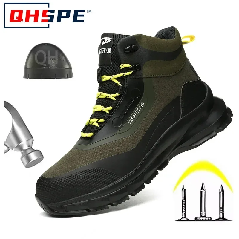 Scarpe antinfortunistiche anti-spruzzi da uomo Stivali da lavoro resistenti all'usura Scarpe con punta in acciaio Scarpe protettive antiforatura Scarpe da ginnastica di sicurezza