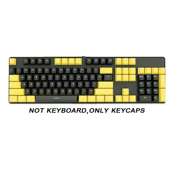 NONE 104 Stück ABS Universal mechanische Tastatur Tastenkappen ergonomische leere Tastenkappen für Cherry MX Tastatur Ersatz OEM hintergrundbeleuchtete Tastenkappe 3