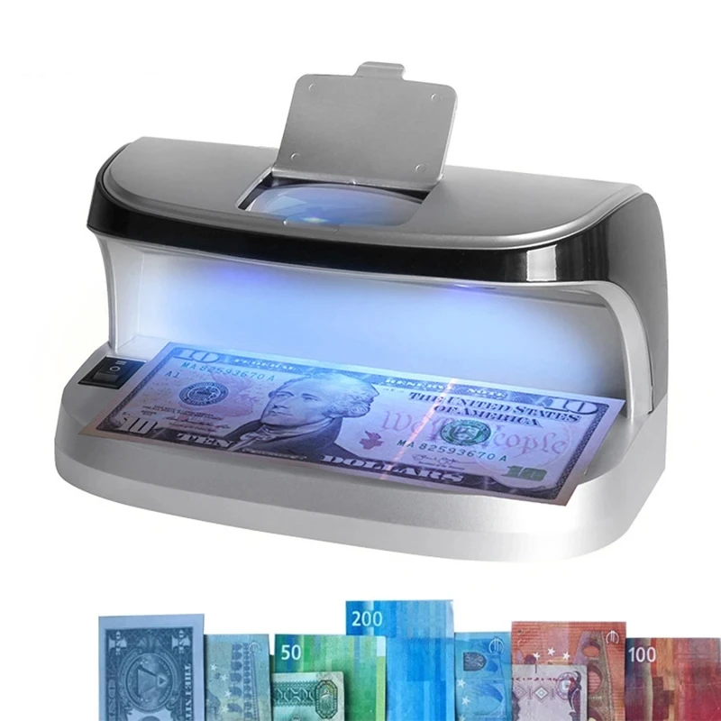 Przenośny wykrywacz banknotów LED Light UV Detektor banknotów Maszyna do liczenia obcych walut Wykrywacz banknotów Wbudowana bateria