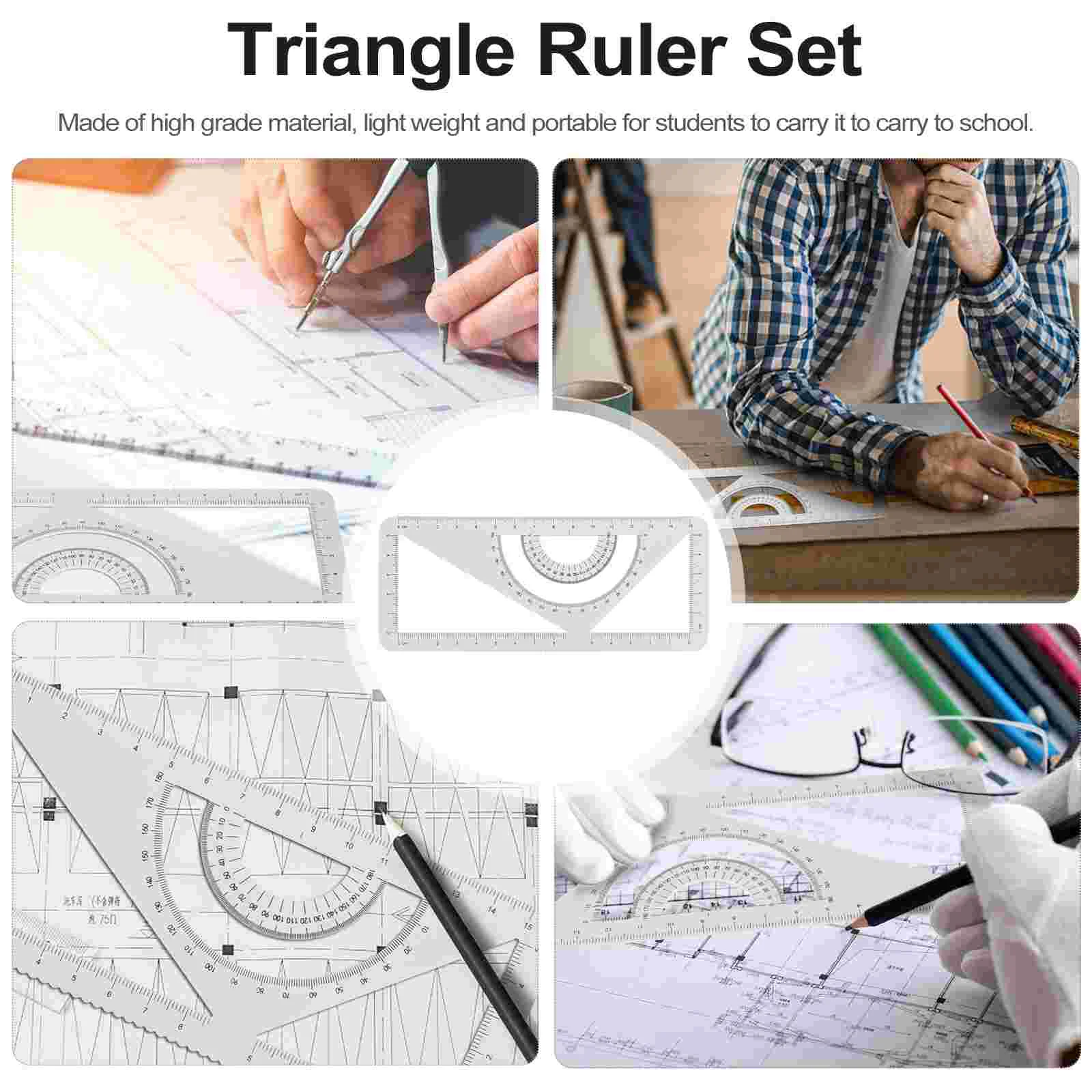 Multifunction Metal Ruler Drawing Measurement Tools Triangle Aluminum Alloy Office
