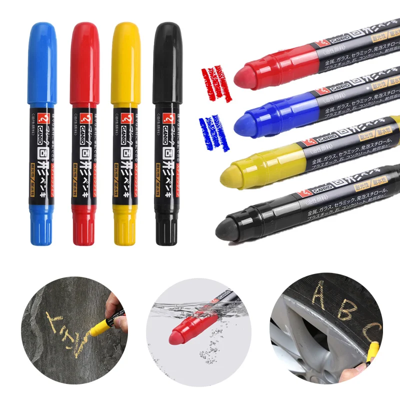 Solid Paint Pen Oily Waterproof Industrial High Temperature Resistant Non-fading Metal Glass Plastic Stone Tire Marking Writing