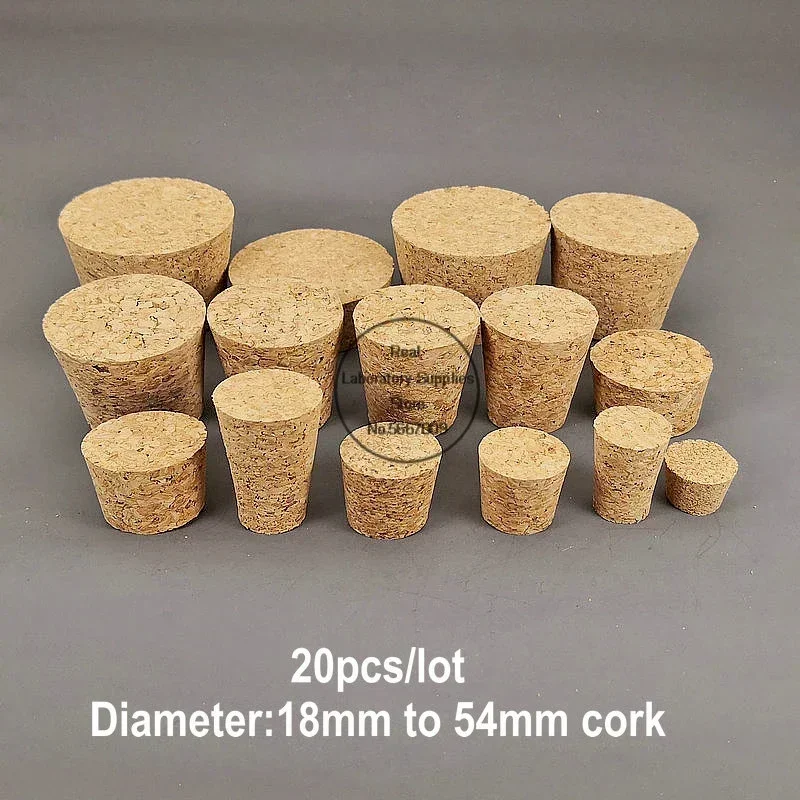 

20pcs Diameter 18mm To 54mm Wood Cork Lab Test Tube Plug Essential Oil Pudding Small Glass Bottle Stopper Lid Customized