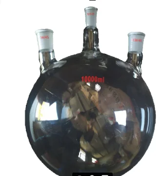 

Glass Three Vertical Necks 10L Boiling Flask With Center Joint 24/40 And Sides 34/45