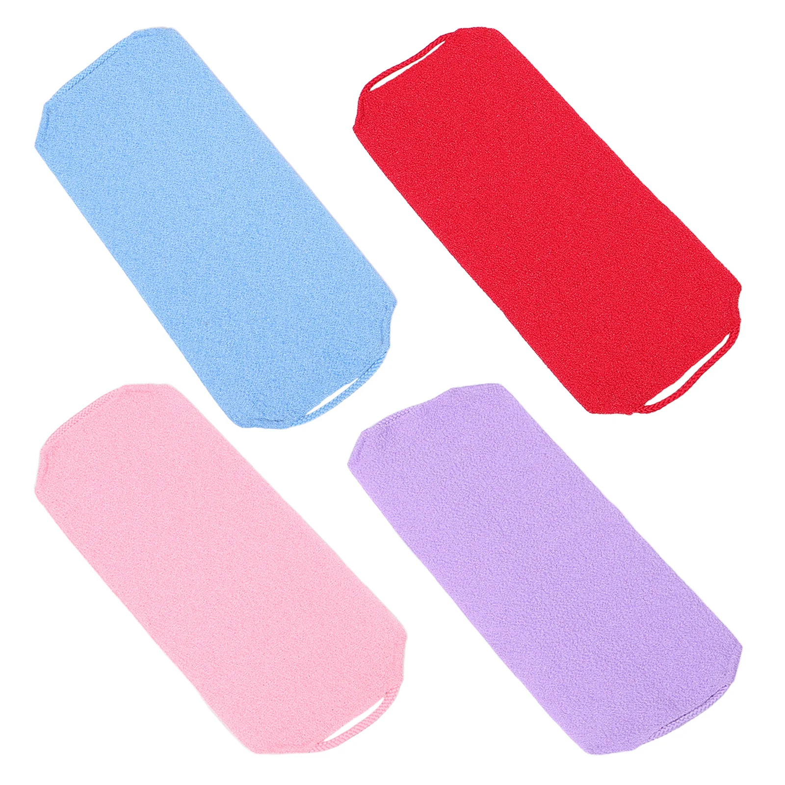 

4Pcs Back Scrubber Towel Coarse Sand Exfoliating Shower Bath Washcloth Pull Strap Body Exfoliator Dead Skin Removal