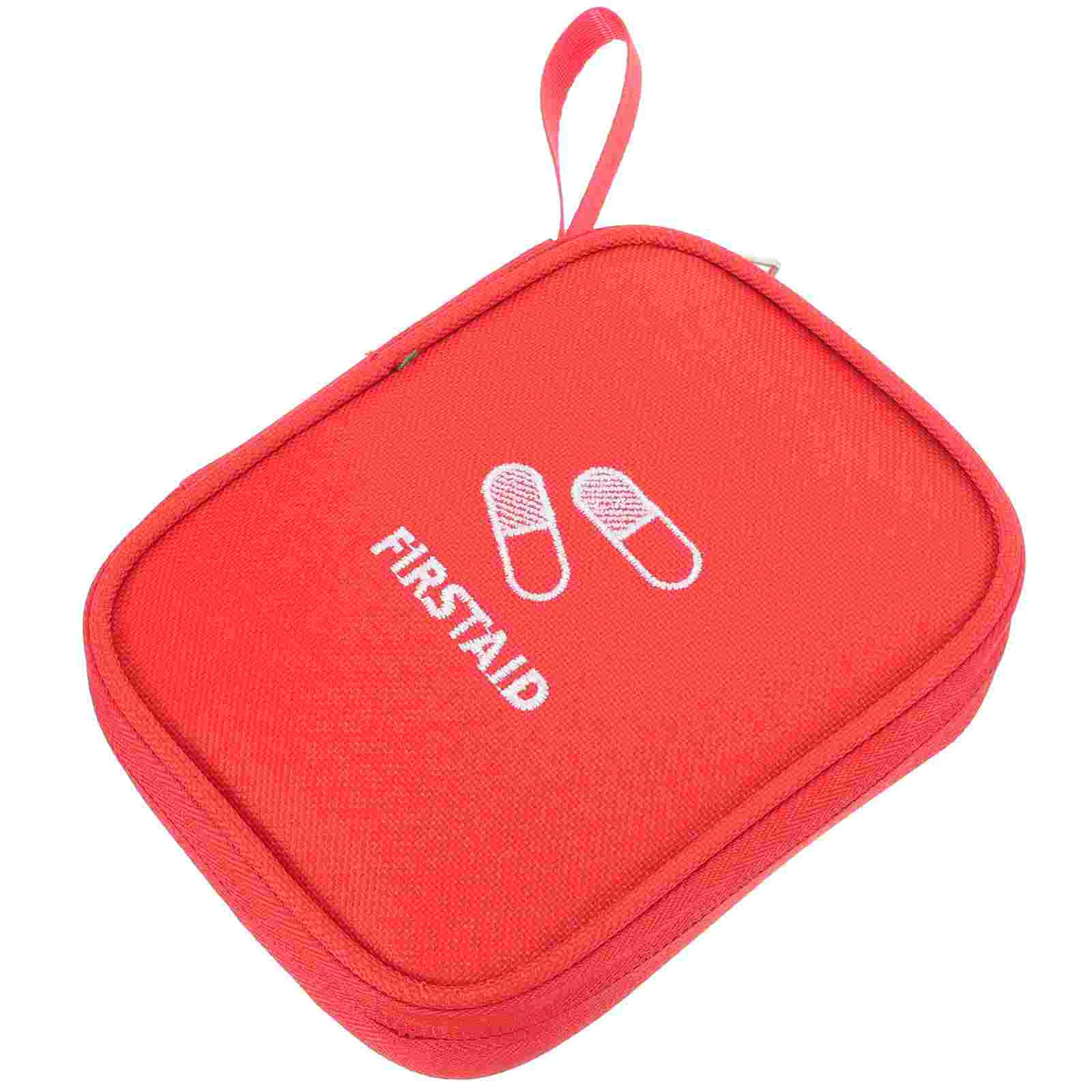 

Mini First Aid Kit Household Medicine Bag Travel Nursing on Foot 14x11cm Pill Hiking Pouch Red Portable