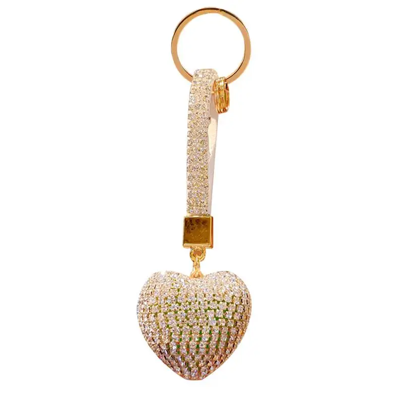 Cute Heart Keychain Girls Glitter Key Ring For Women Charm Car Bag Accessories Key Chain