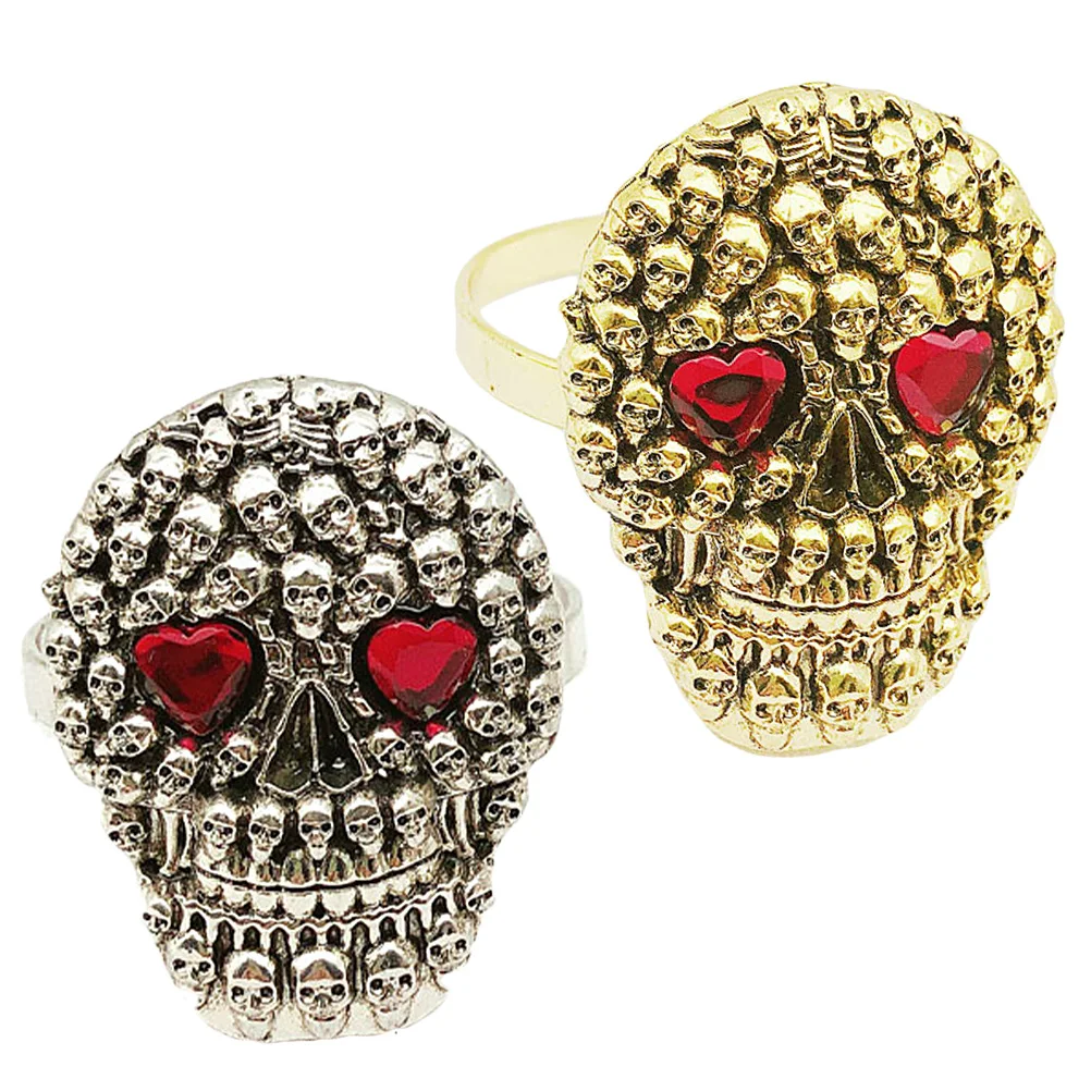 

2pcs Skull Napkin Rings Halloween Party Metal Table Decoration Creative Dinner Banquet Wedding Festival Napkin Holders