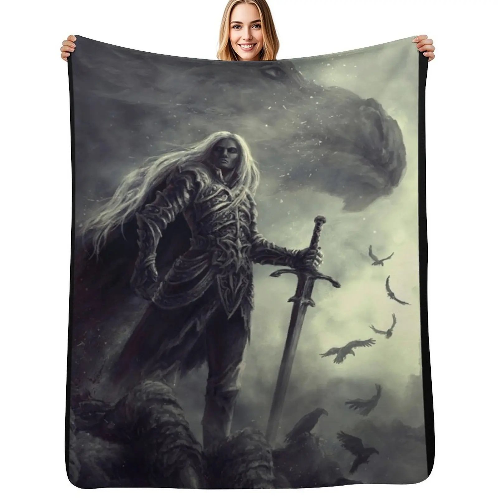 

Anomander Rake - Malazan Throw Blanket Spring Fall Cozy Throw Blanket for Couch