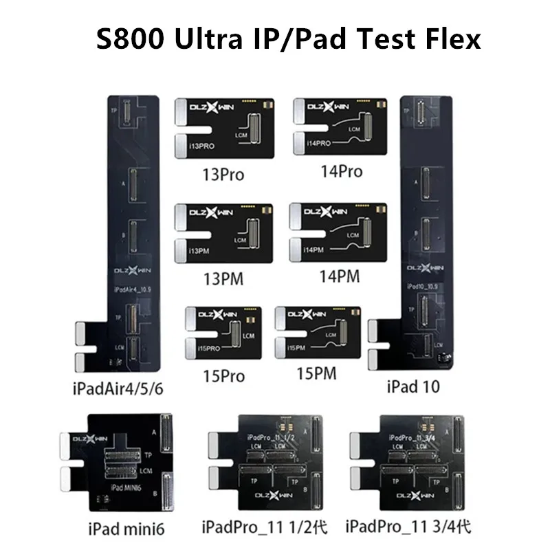 S800-Ultra LCD Testing Cable For iP13Pro/13PM/14Pro/14PM/15Pro/15Pro Max And Pad 10/11inch/Air4/5/6/Mini6 Display Function Test