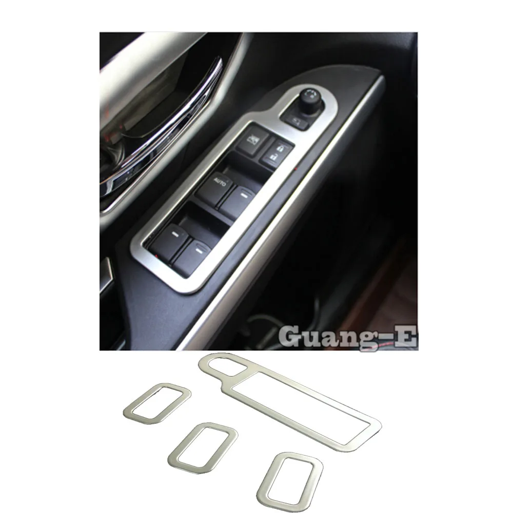 Car ABS Silver Door Window Glass Panel Armrest Lift Switch Button Trim Frame For Suzuki S-Cross Scross SX4 2014 2015 2016 2017
