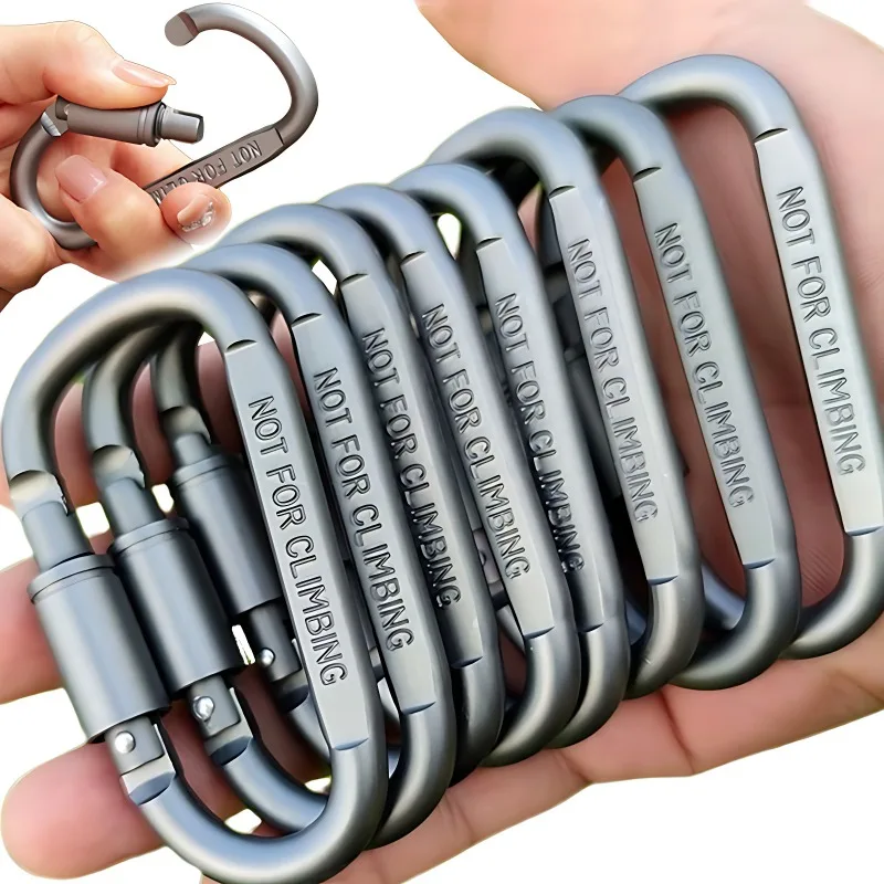 

Tactical Steel D Keychain Shape Hook Buckle Clip Climbing Army Carabiner Hanging Fit Outdoor Camping Survival Edc Caribiner