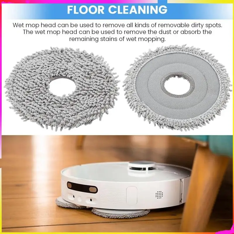 M04k 8 peças almofadas de esfregão de microfibra para roborock qrevo maxv/master/plus/slim/pro peças de aspirador de pó pano de esfregão de microfibra