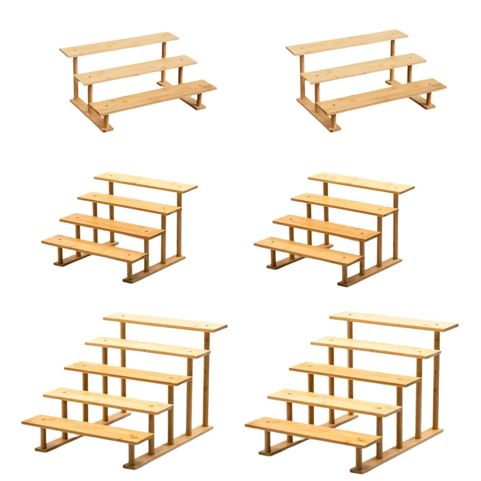 Wooden Jewelry Display Riser Stand Shelf Organizer for Perfume Earring Necklace Showcase Decorative Figurines Desk Tabletop