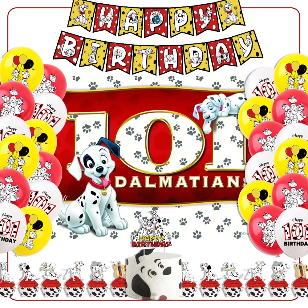 

Disney One Hundred and One Dalmatians Birthday Party Decoration Cartoon Balloon Banner Cake Topper Baby Shower Supplies Kid Gift