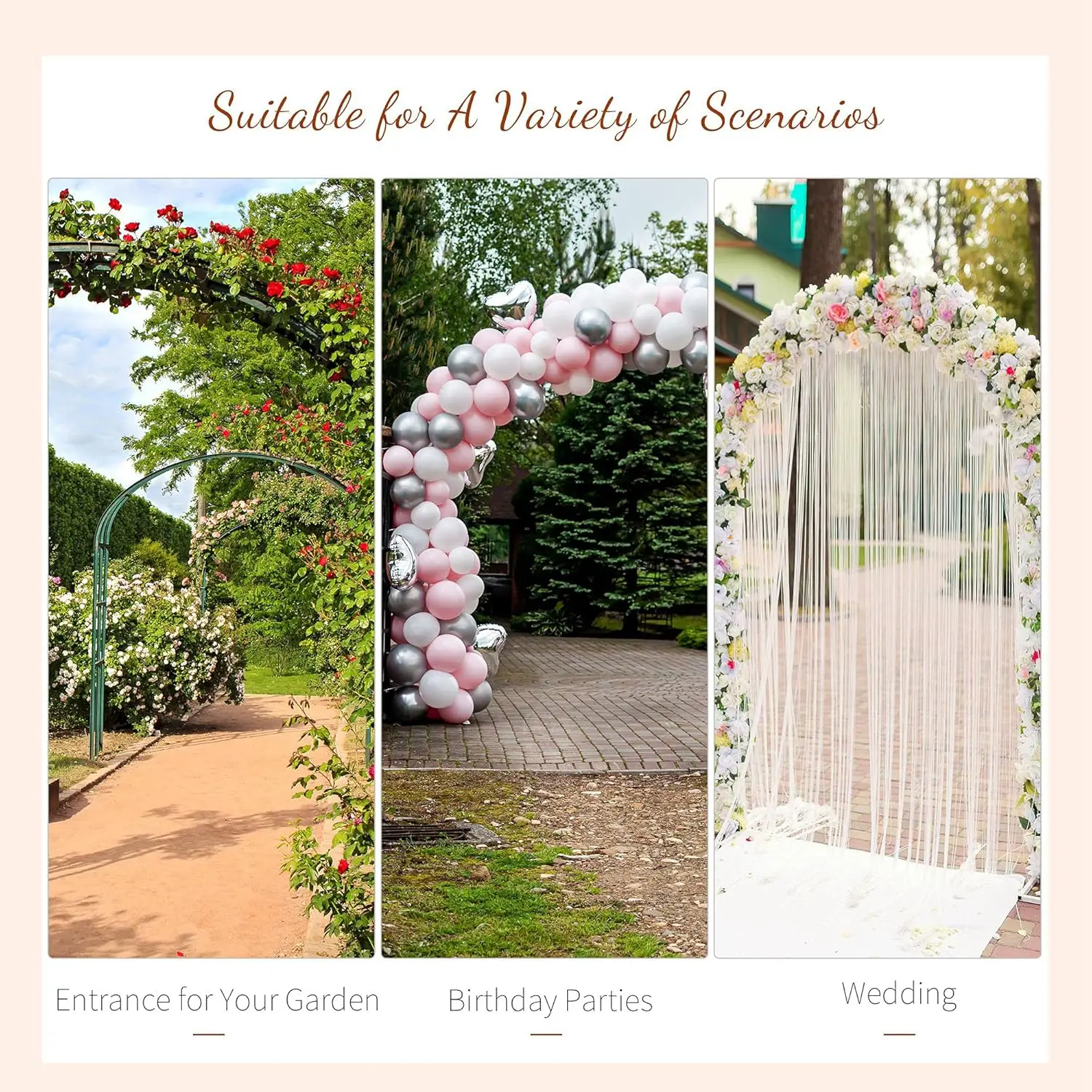 أربور حديقة خشبية مقاس 85 بوصة لحفلات الزفاف والحفلات، تعريشة قوس حديقة خارجية لتسلق الكروم، خشب التنوب، برتقالي #6