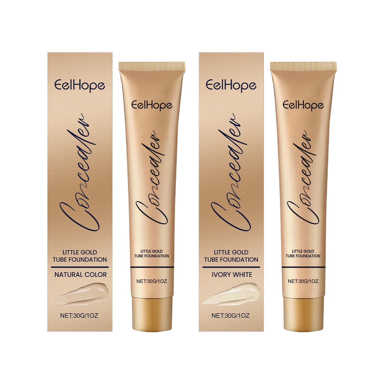 2-in-1 Concealer Little Gold Tube Foundation Moisturizing Long-Lasting Non-cakey Blemishes Regulates Skin Tone Wrinkles Makeup