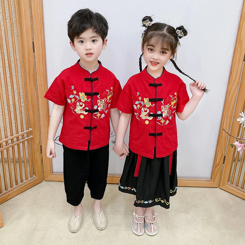 Children's Traditional Chinese Costume, Republic of China Style, June 1 Performance Costume, Boys and Girls, Students Reciting