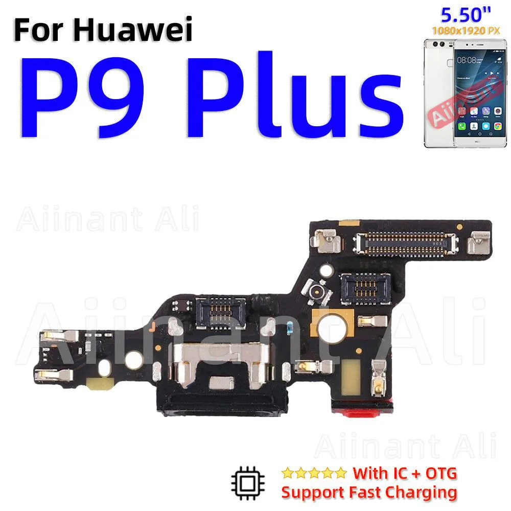 Aiinant conector de placa de cargador USB, puerto de carga rápida, Cable flexible, piezas de repuesto For Huawei P8 P9 P10 Lite Plus 2016 2017