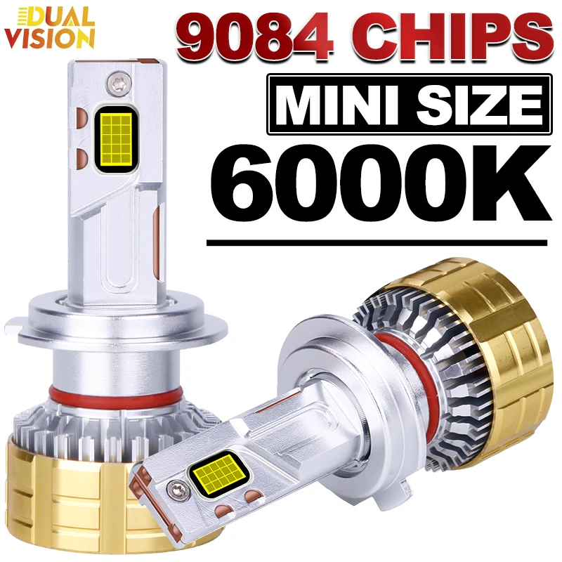 Dualvision H7 H4 LED Headlight K5C Canbus H11 H8 H1 HB3 9005 HB4 9006 9012 HIR2 H9 H16 6000K 30PCS 9084 CSP Chips Car Lights 12V