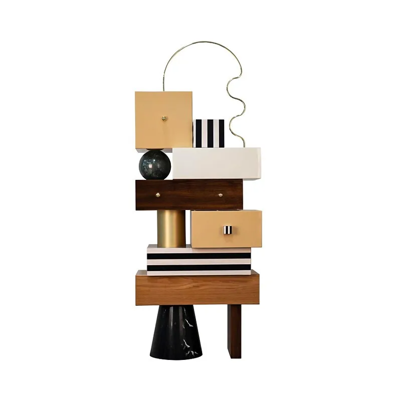 Italian luxury stacked chest of drawers Art multi-layer cabinet suitable for storing items in the living room