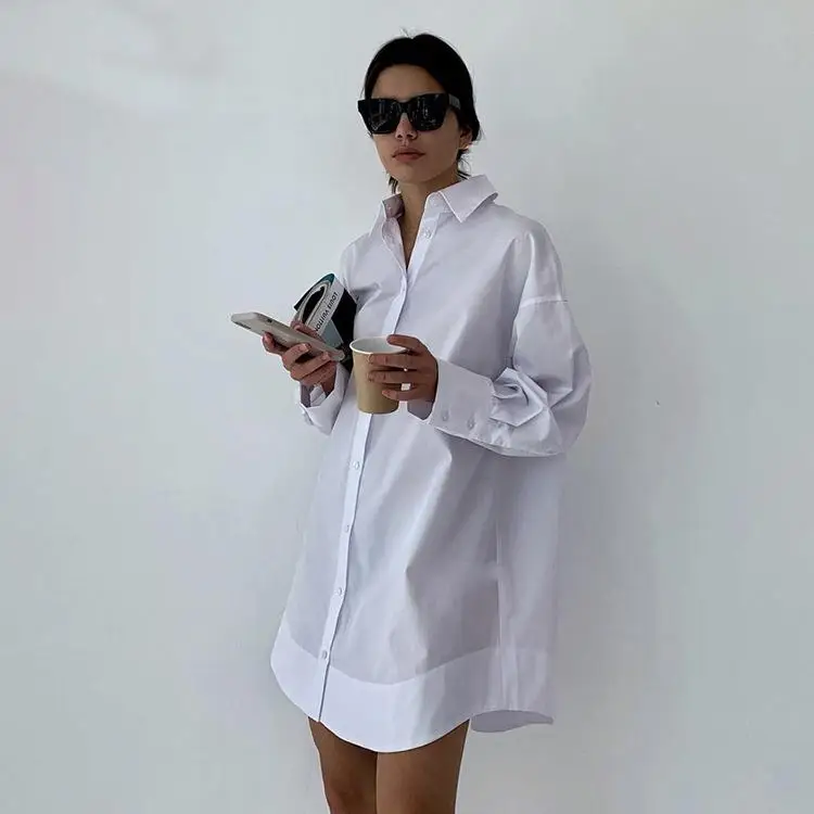 

Women's Collar Long Sleeve White Shirt Elegant Pure Color Shirt Other 100% Fabric Winter 2016 Non-deformable Stitching