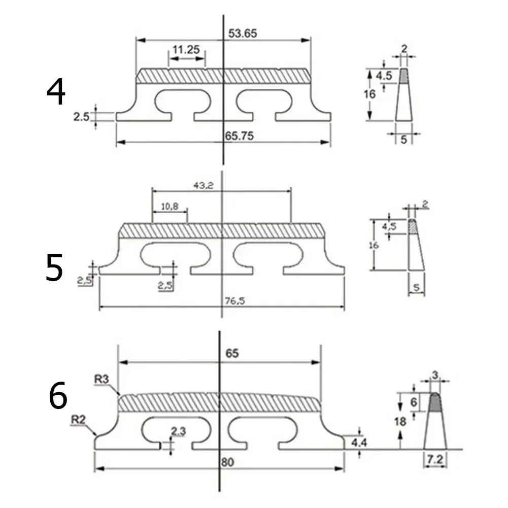 1 pz acero ed ebano 3 piedi Banjo Bridge per 4 5 6 corde Banjos parti di ricambio erhu tool Banjo Bridge Parts accessori