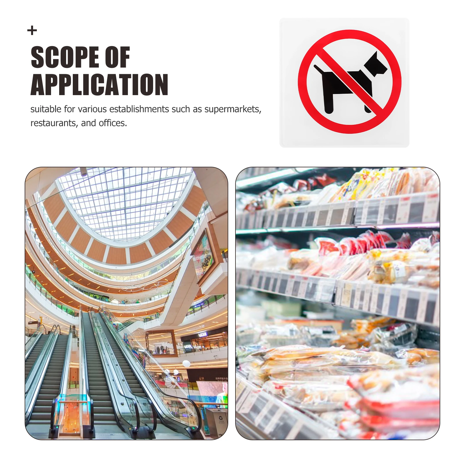 

1pc No Pet Allowed For Store Supermarket Restaurant Office Acrylic Business Notice Door Entrance Warning No Dogs Allowed