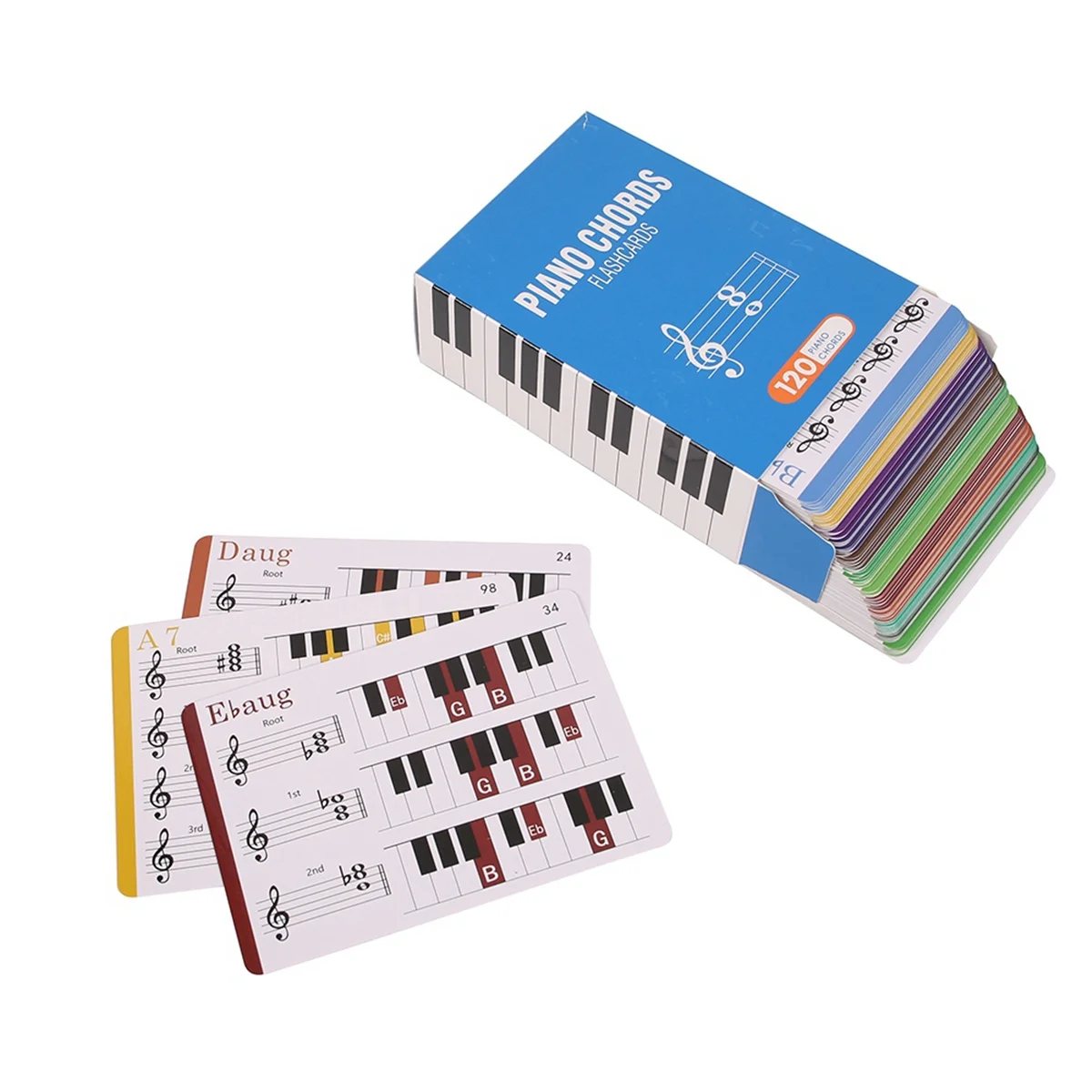 

A96Q-Piano Chord Piano Chords Chart Flash Cards for 120 Chords,Fun Educational Flash Cards for Piano, Music Learners