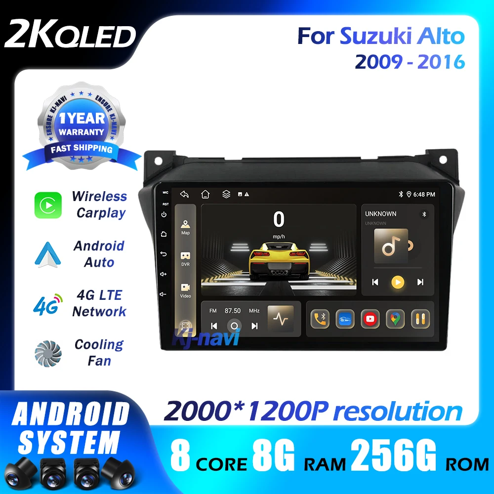 

Car Raido Android 14 For Suzuki Alto 2009 - 2016 Carplay Stero Multimedia Video DSP Autoradio Player Navigation GPS 5GWifi