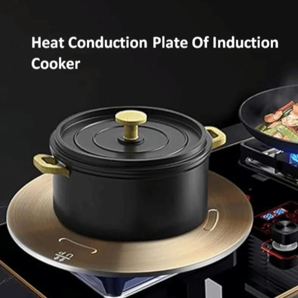 16/20/24/28cm Induction Cooker Heat Conduction Plate Rose Gold Stainless Steel Heat Diffuser Ring Plate with Removable Handle