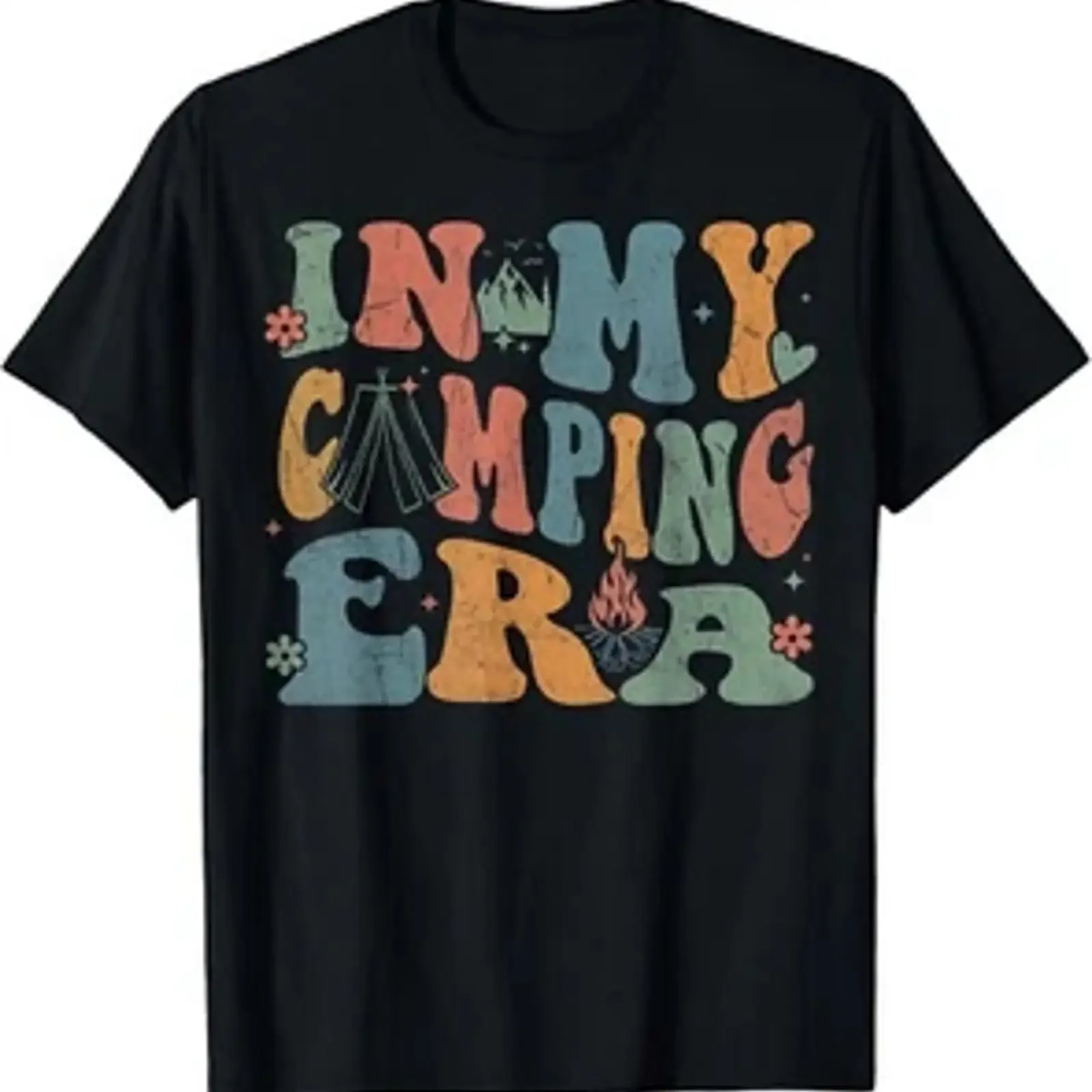 T shirt unisex campeggio nel mio epoca retrò groovy estate divertente regalo vintage Washed Stylish graphic streetwear homme