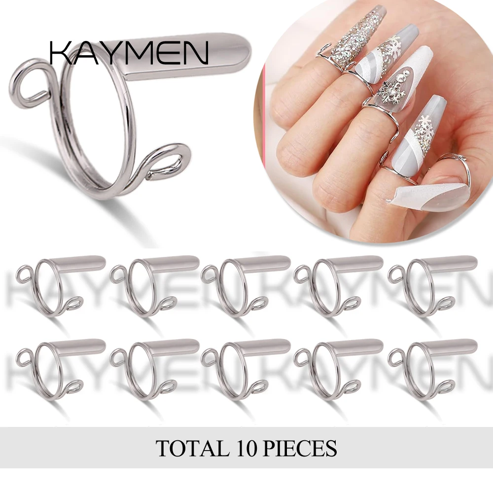 New 10 Pieces Sets Thin Nail Rings Daily Fingertip Protective Cover Trendy Ring Jewelry Gift to Girlfriend Manicure 3 Colors view 2