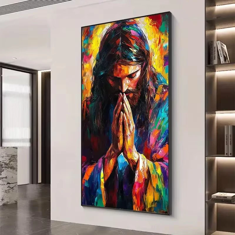 Jesus Prayer Poster and Prints Abstract Graffiti Canvas Painting Wall Art Picture for Living Room Home Decor Cuadros