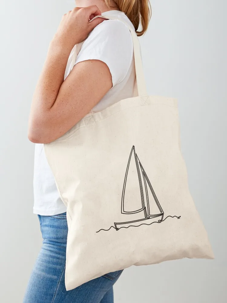 

Sailboat (white design) Tote Bag sacs de shopping large tote bag handbag cute pouch bag