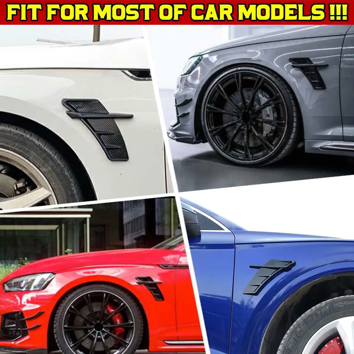 

Black/Carbon Fiber Look For Mercedes For Benz W205 W204 W203 W211 W212 Car Side Fender Vent Air Wing Cover Air Intake Cover Trim