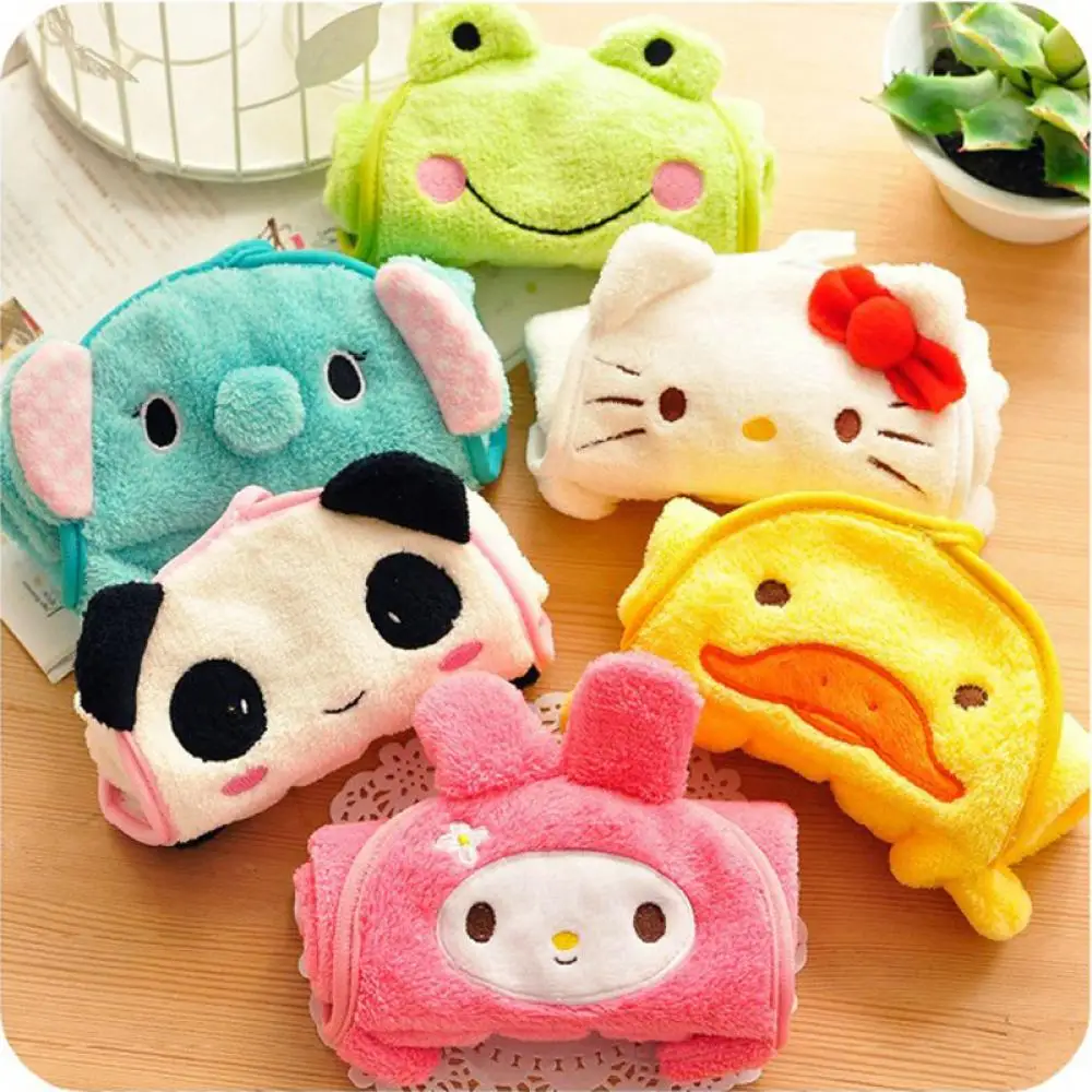 Children Nursery Hand Towel Plush Cartoon Animal Hanging Wipe Bathing Towel