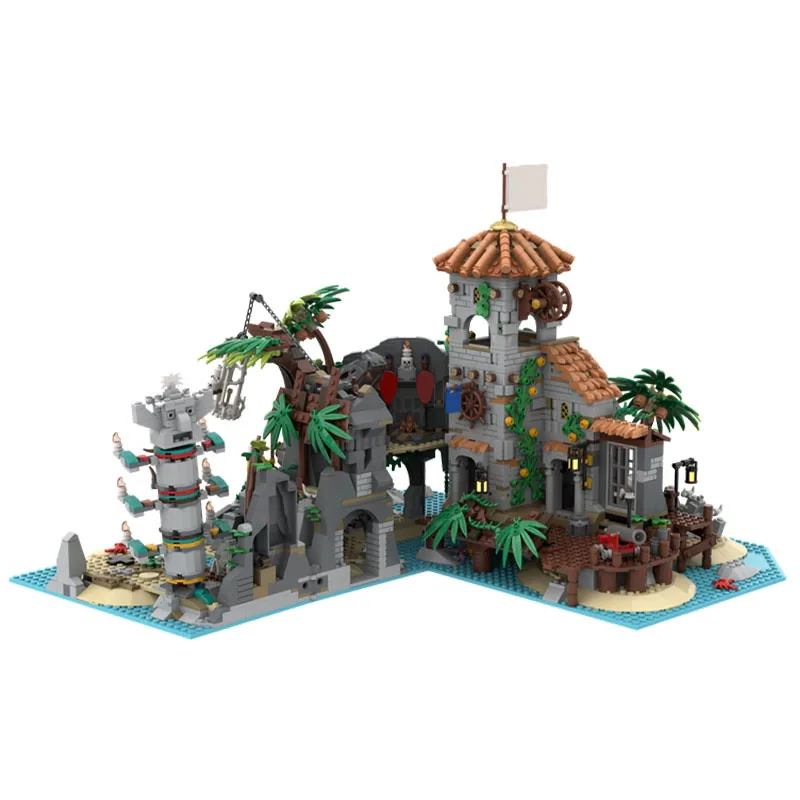 3123 PCS Medieval Treasure Island Pirates of Barracuda Bay MOC Customize Modular Building Block Brick DIY Boy Festival Toy Gift