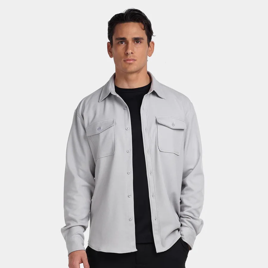Men's American Style Casual Jacket Shirt Loose Fit PU Leather CleanFit  Collar 3D Effect Easy Care Summer Shirt