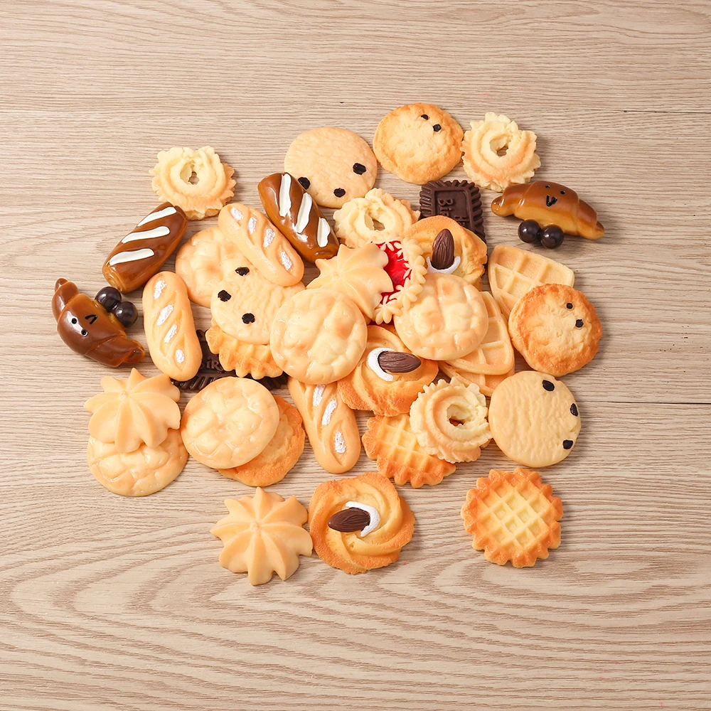 Tusember 4 Stück Niedliche Miniatur-Puppenhaus-Supermarkt-Lebensmittel Kekse Waffeln Croissants für Blyth BJD Puppen Küchenzubehör – Detail 6
